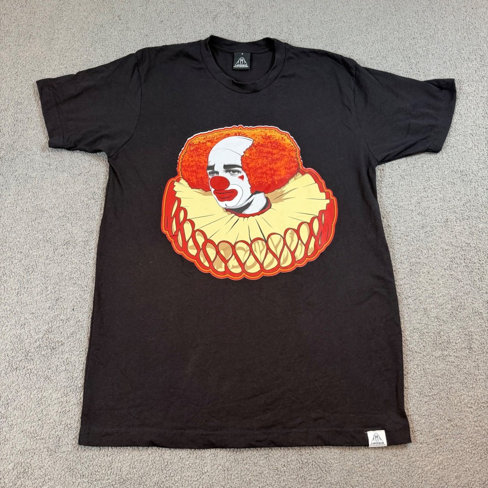 Upper Playground Mens Sad Clown Graphic T-Shirt Black Cotton Size M